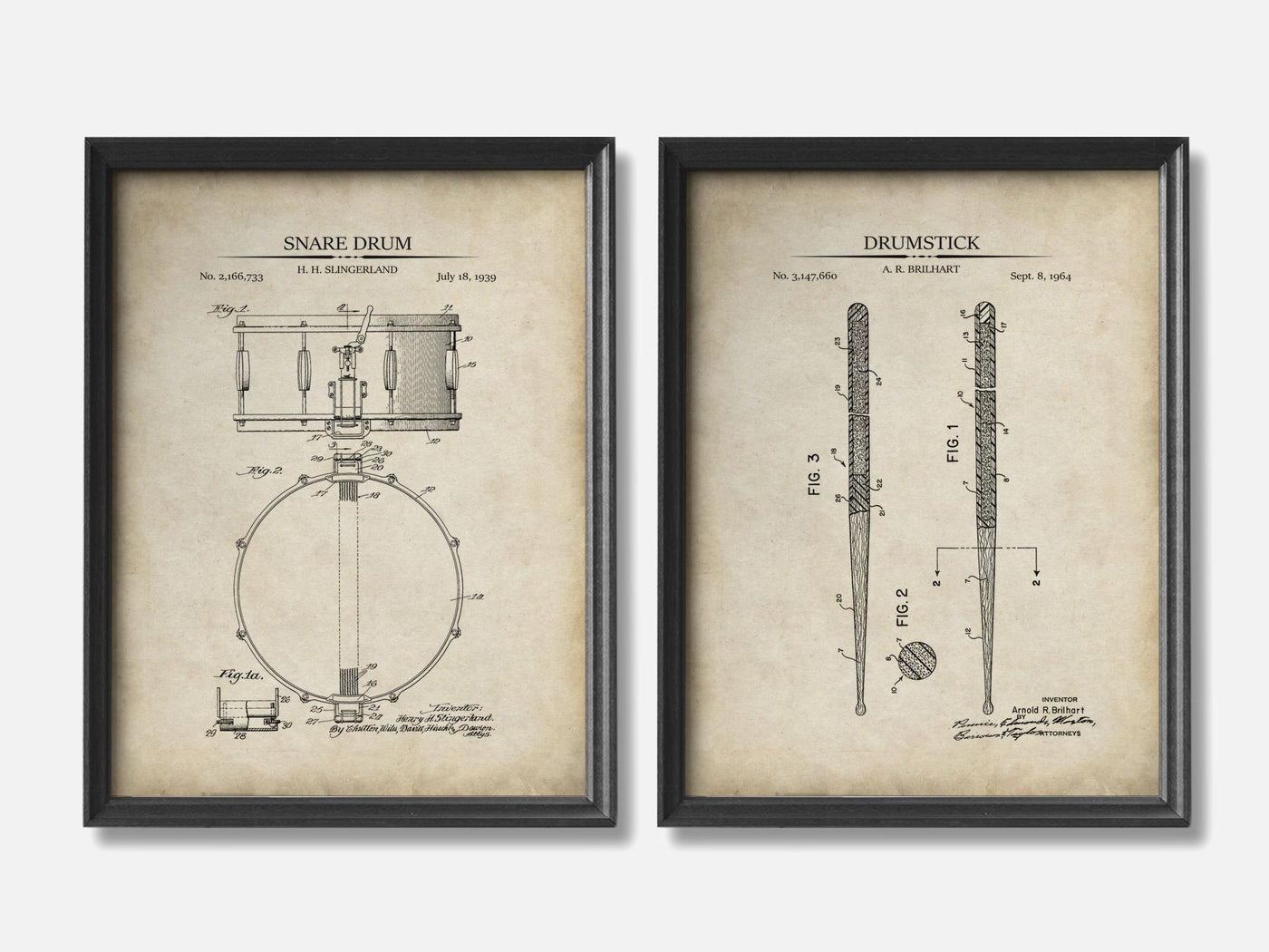Drum Patent Print Set of 2 mockup - A_t10162-V1-PC_F+B-SS_2-PS_11x14-C_par variant