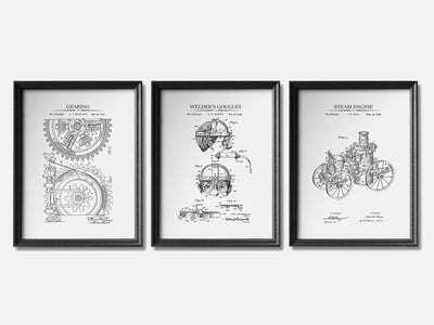 Steampunk Patent Print Set of 3 mockup - A_t10047-V1-PC_F+B-SS_3-PS_11x14-C_whi variant