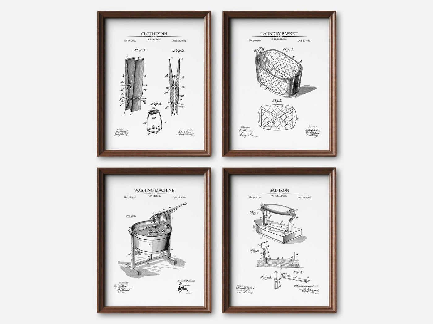 Laundry Patent Print Set of 4 mockup - A_t10007-V1-PC_F+WA-SS_4-PS_5x7-C_whi variant