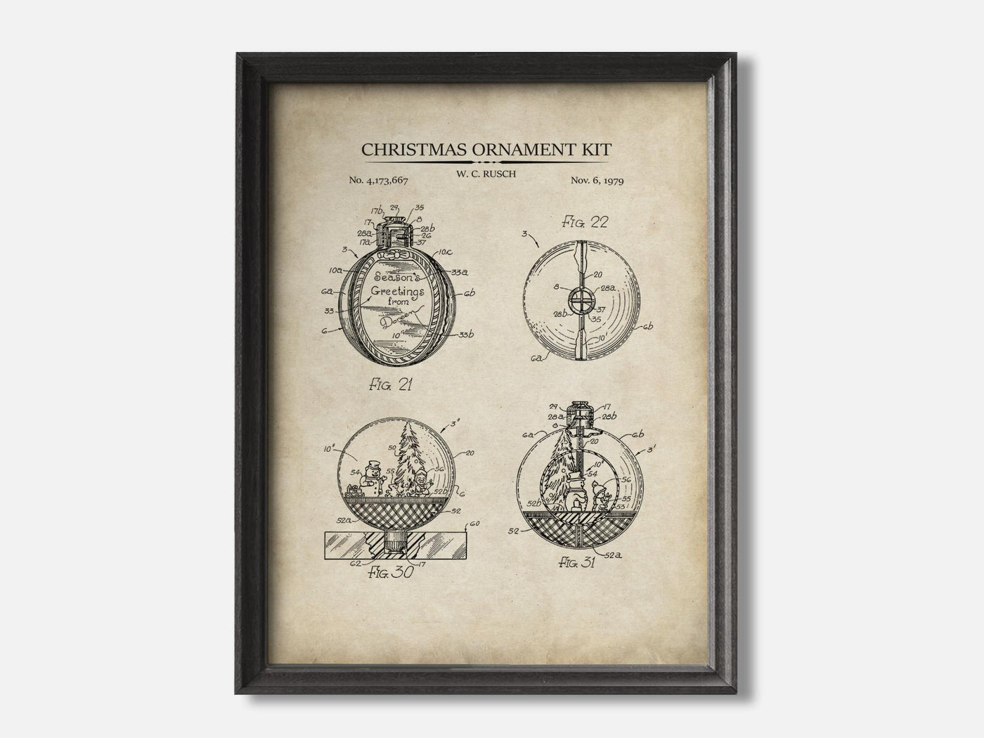 Christmas Ornament Kit 1 Black - Parchment mockup