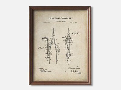 Drafting Compass Patent Print mockup - A_t10009.3-V1-PC_F+WA-SS_1-PS_5x7-C_par