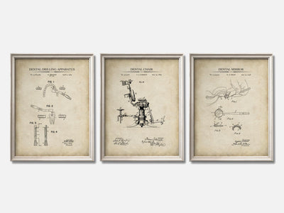 Dentistry Patent Print Set of 3 mockup - A_t10020-V1-PC_F+O-SS_3-PS_11x14-C_par variant