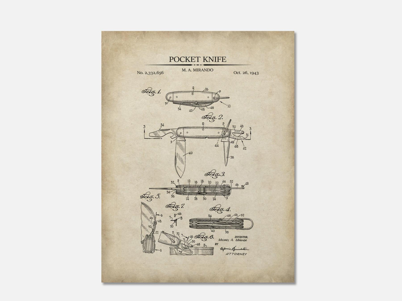 Pocket Knife Patent Print mockup - A_t10017.3-V1-PC_AP-SS_1-PS_5x7-C_par