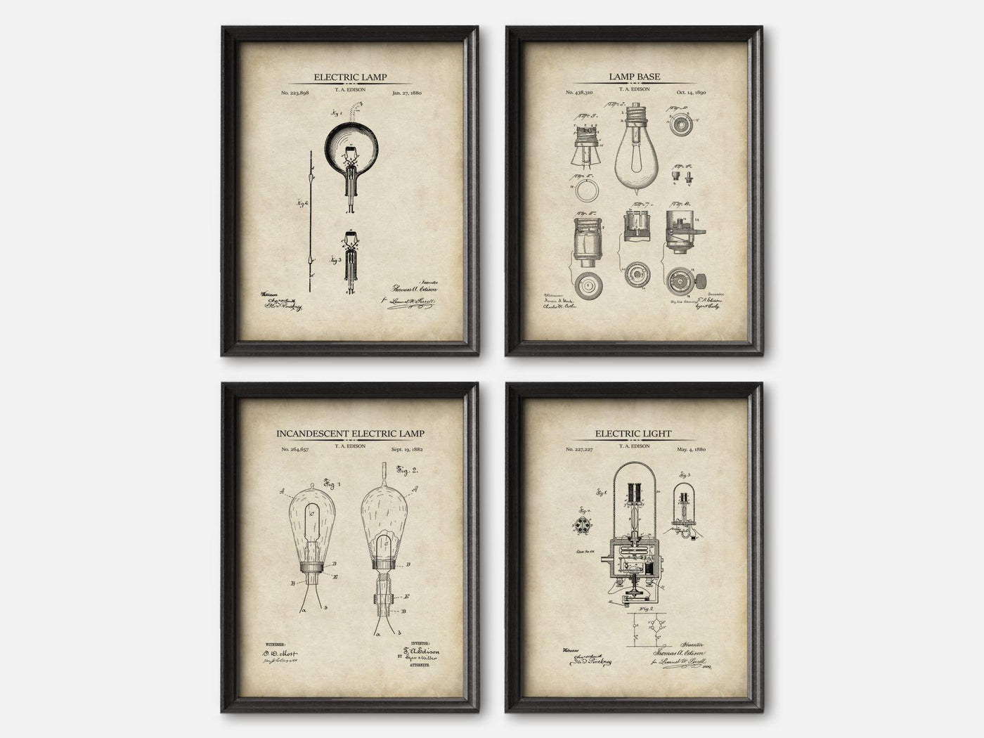 Thomas Edison Patent Print Set of 4 mockup - A_t10024-V1-PC_F+B-SS_4-PS_5x7-C_par variant