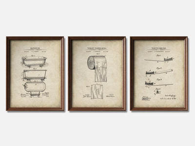 Bathroom Patent Print Set of 3 mockup - A_t10013-V1-PC_F+WA-SS_3-PS_11x14-C_par variant