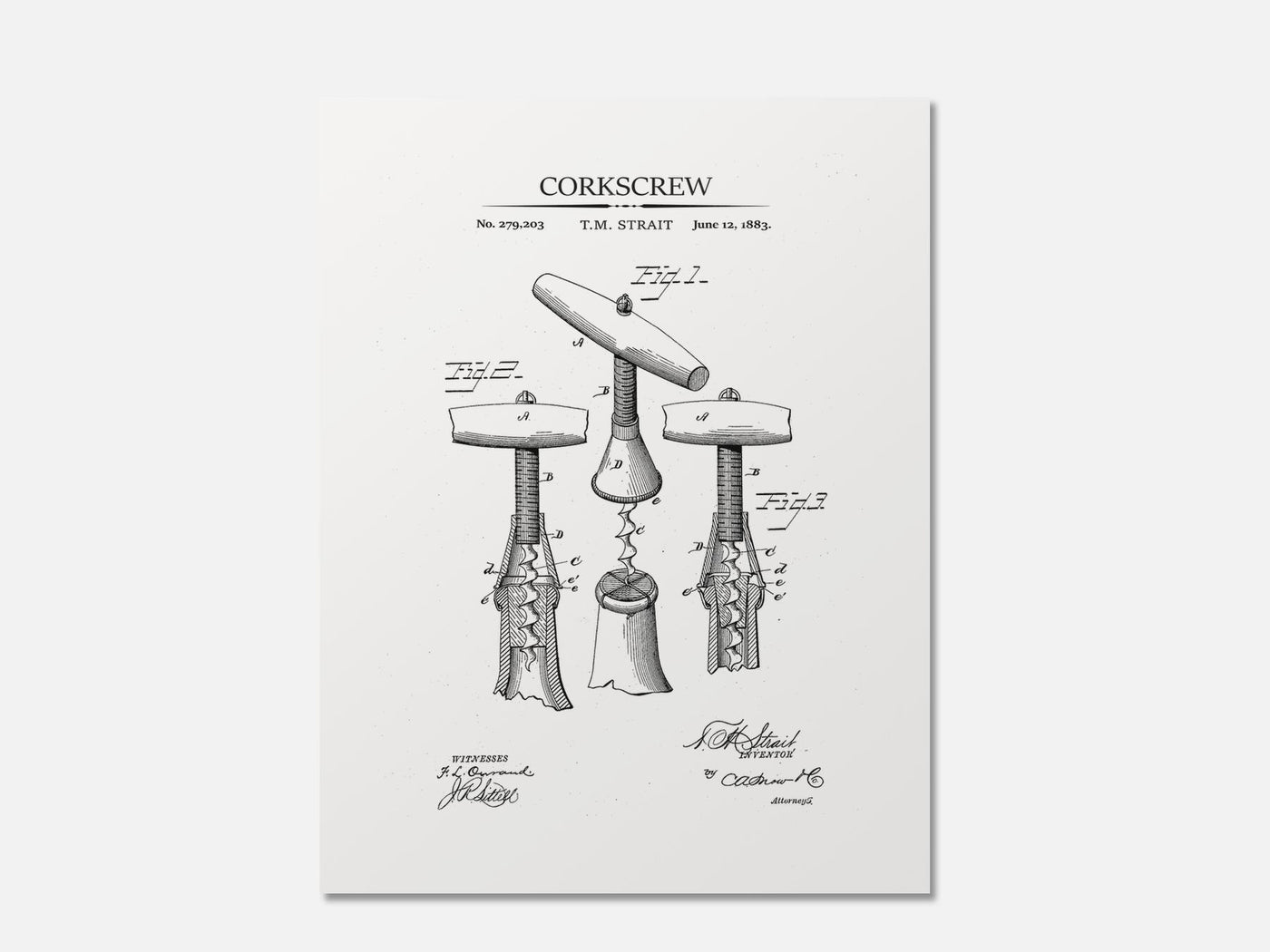 Corkscrew Patent Print mockup - A_t10053.3-V1-PC_AP-SS_1-PS_5x7-C_whi variant