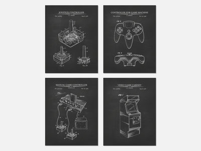 Retro Gaming Patent Print Set of 4 mockup - A_t10041-V1-PC_AP-SS_4-PS_5x7-C_cha variant