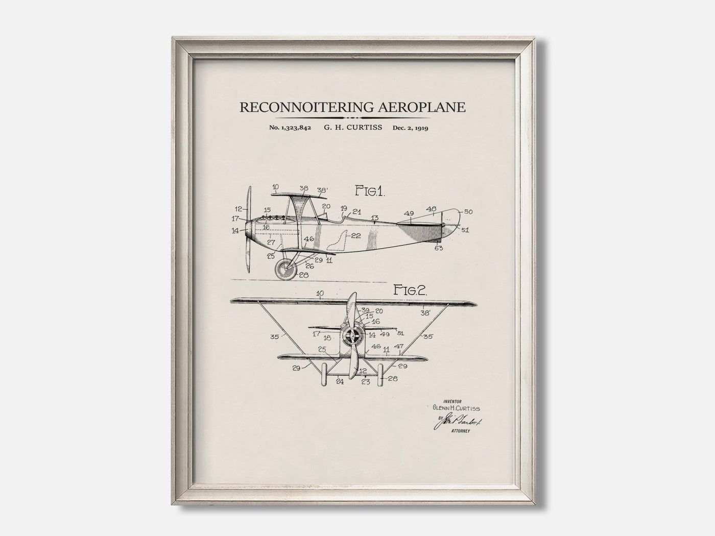 Vintage Airplane Patent Print mockup - A_to1-V1-PC_F+O-SS_1-PS_5x7-C_ivo variant