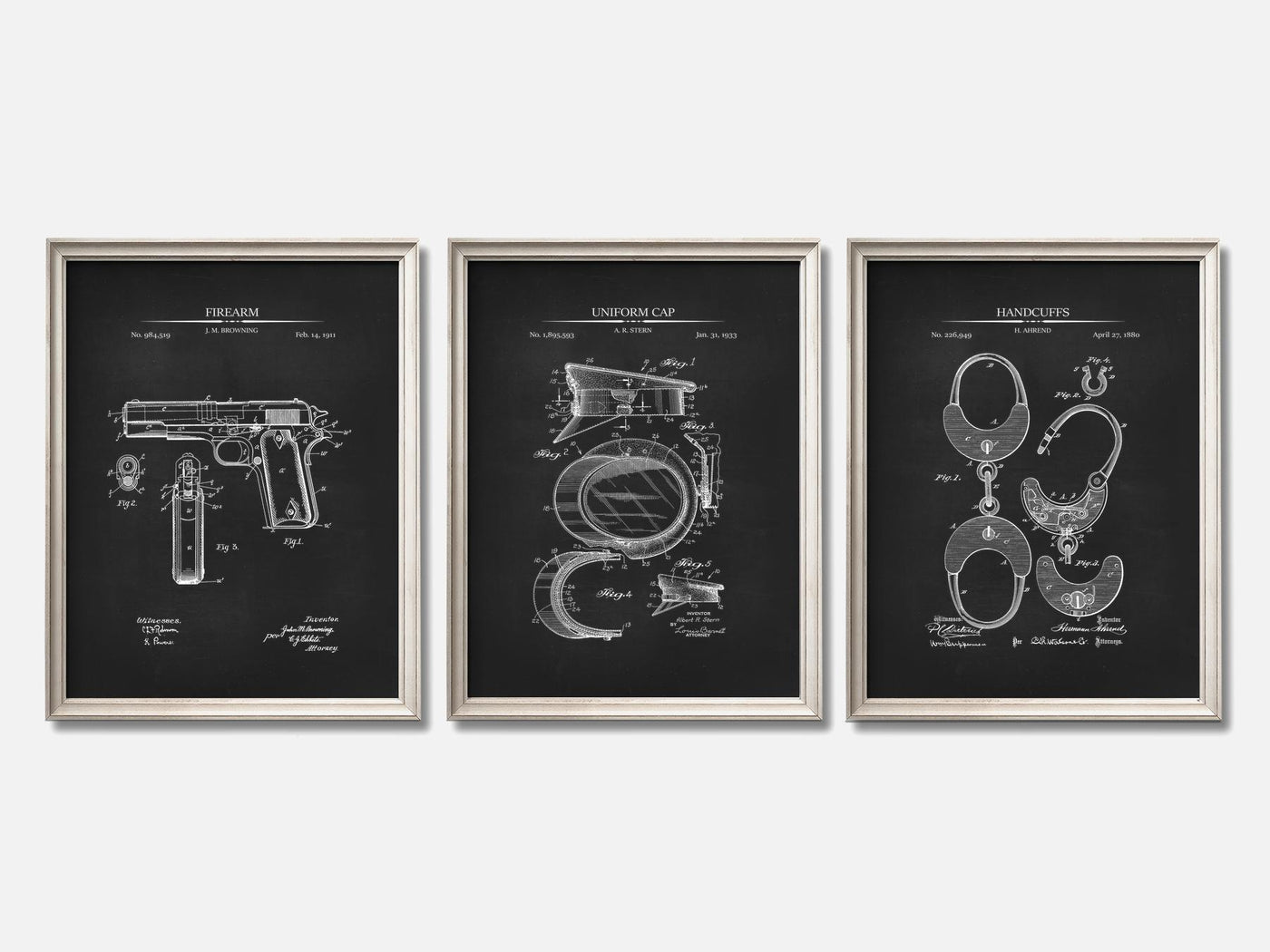 Police Patent Print Set of 3 mockup - A_t10039-V1-PC_F+O-SS_3-PS_11x14-C_cha variant