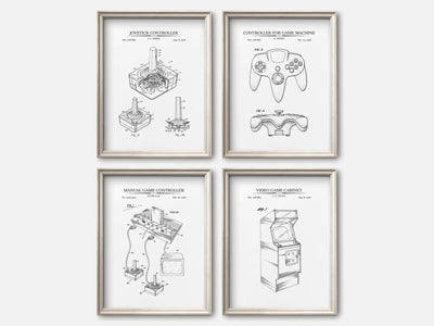 Retro Gaming Patent Print Set of 4 mockup - A_t10041-V1-PC_F+O-SS_4-PS_5x7-C_whi variant