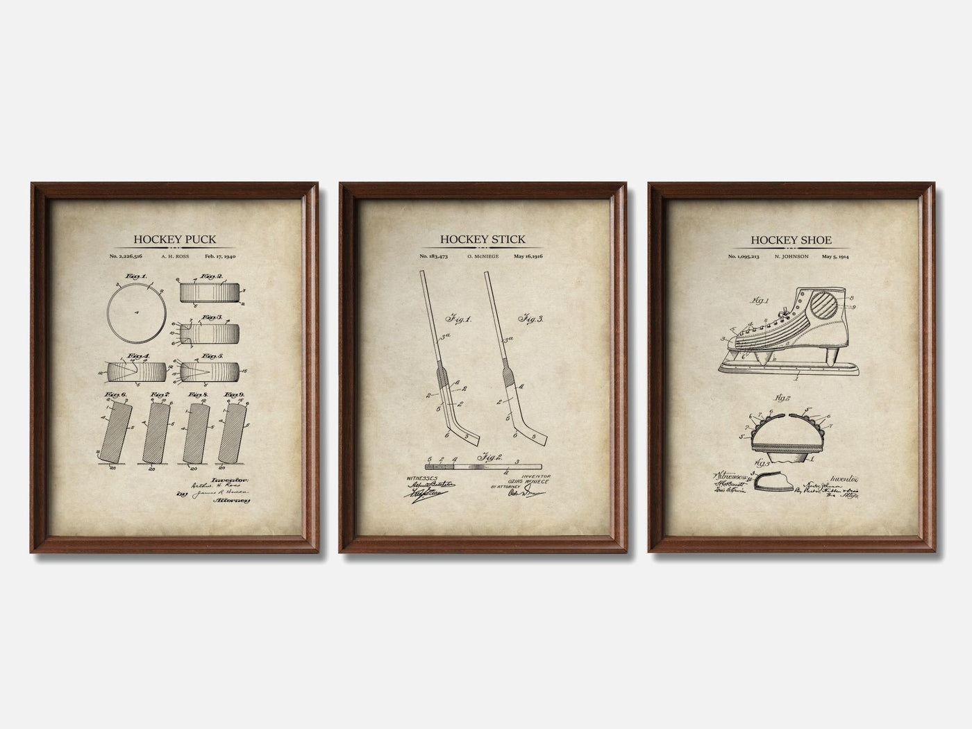 Ice Hockey Patent Print Set of 3 mockup - A_t10029-V1-PC_F+WA-SS_3-PS_11x14-C_par variant