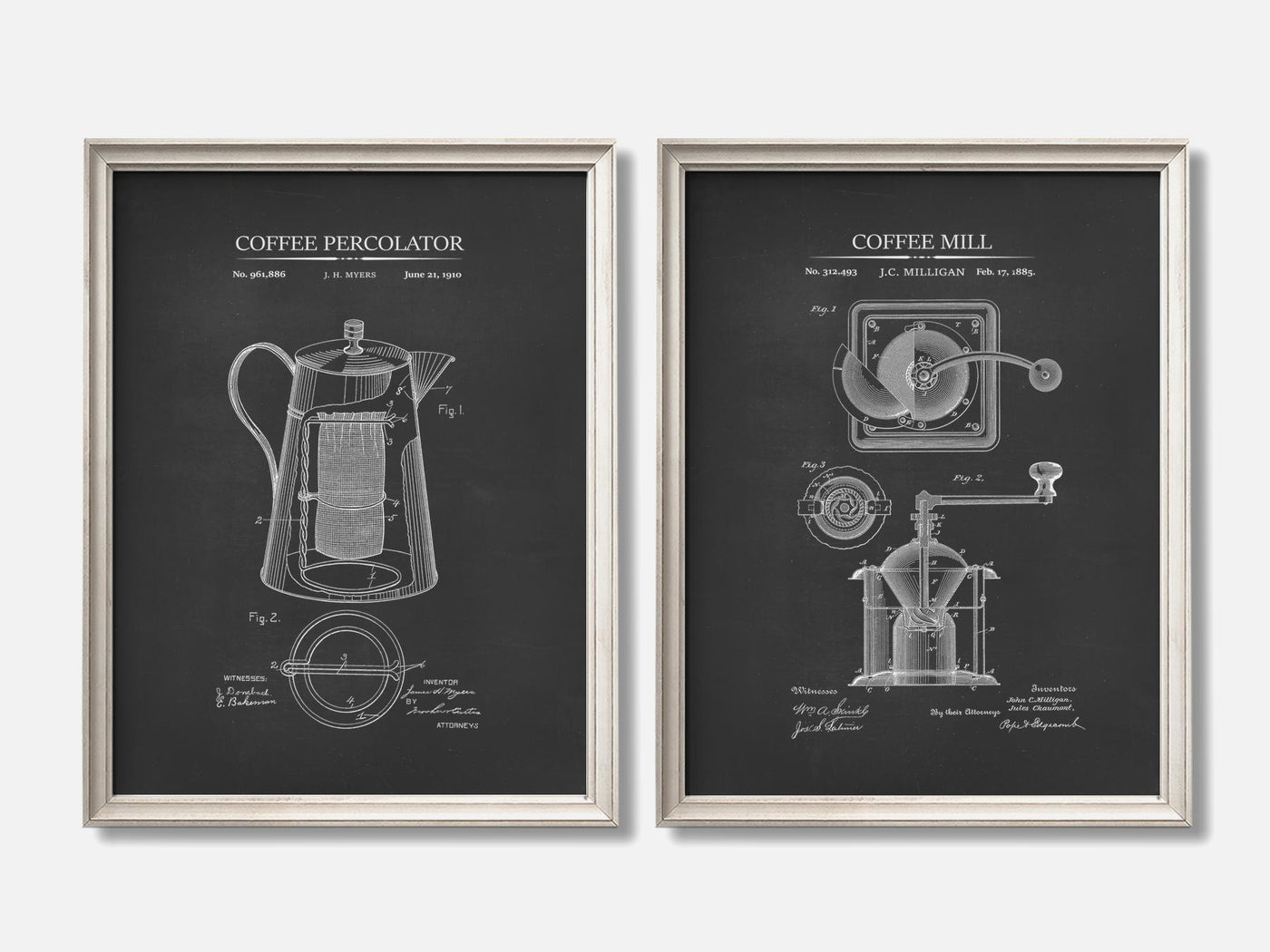 Coffee Patent Prints - Set of 2 mockup - A_t10002-V1-PC_F+O-SS_2-PS_11x14-C_cha variant