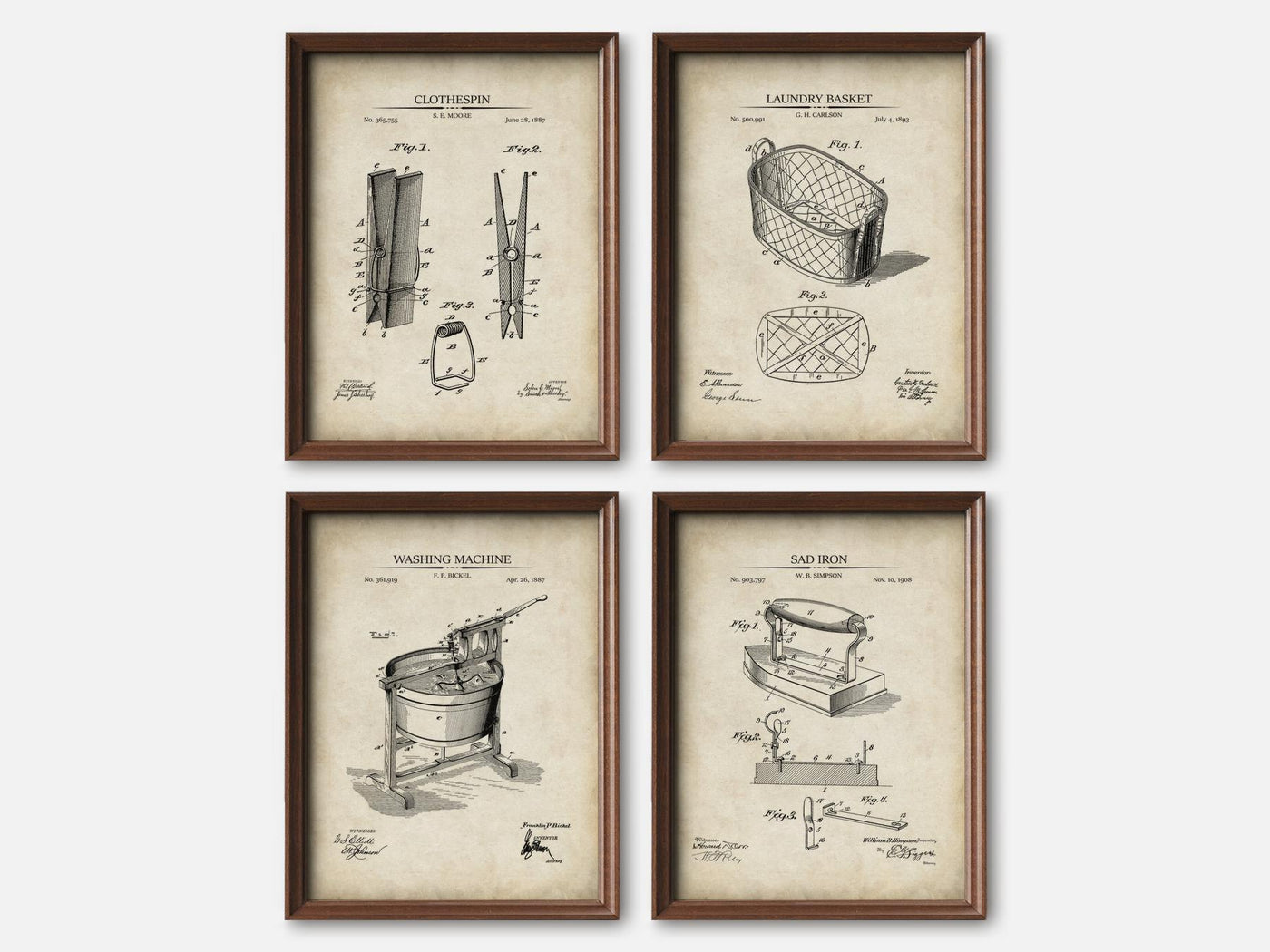 Laundry Patent Print Set of 4 mockup - A_t10007-V1-PC_F+WA-SS_4-PS_5x7-C_par variant