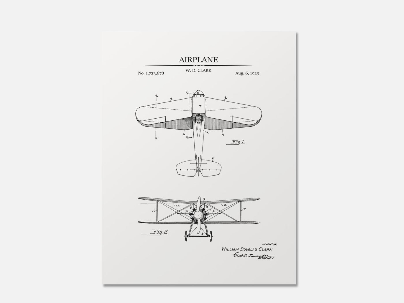 Vintage Airplane Patent Print mockup - A_t10118.2-V1-PC_AP-SS_1-PS_5x7-C_whi variant