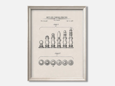 Set of Chess Pieces 1 Oat - Ivory mockup