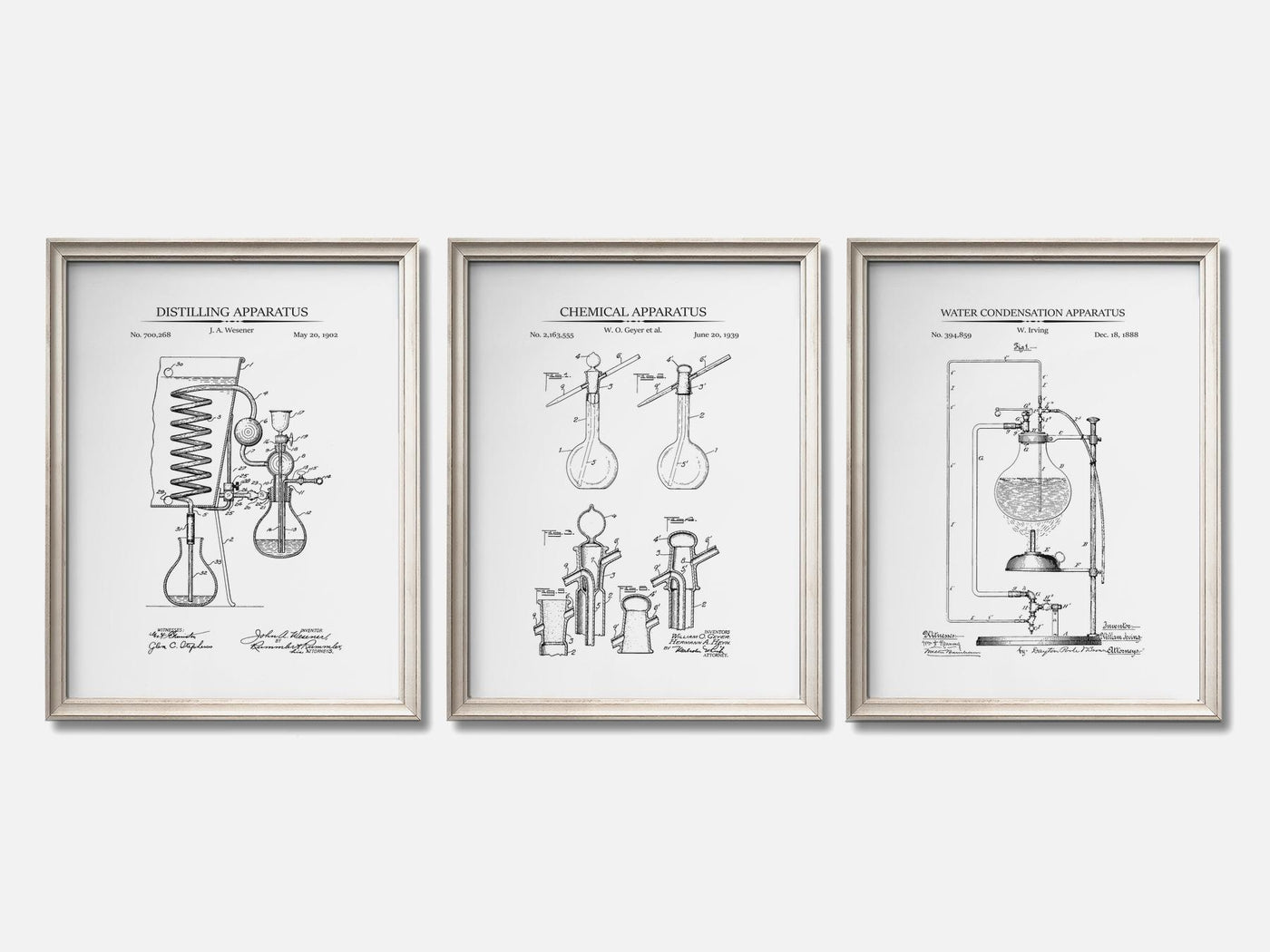 Chemistry Patent Print Set of 3 mockup - A_t10115-V1-PC_F+O-SS_3-PS_11x14-C_whi variant