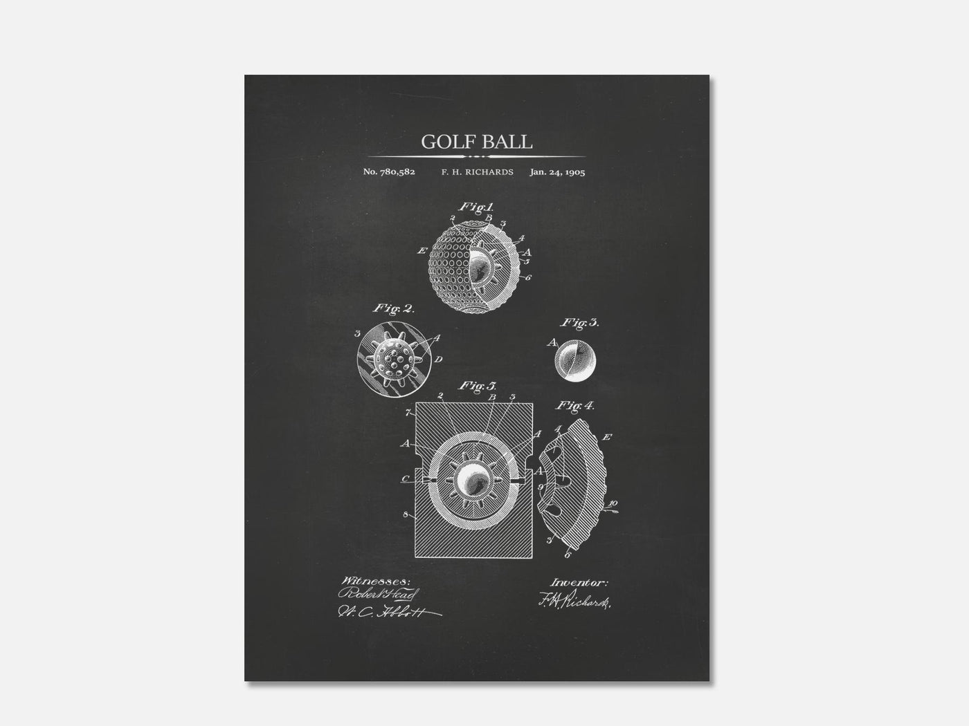 Golf Ball Patent Print mockup - A_t10028.2-V1-PC_AP-SS_1-PS_5x7-C_cha variant
