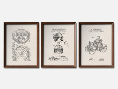 Steampunk Patent Print Set of 3 mockup - A_t10047-V1-PC_F+WA-SS_3-PS_11x14-C_ivo variant