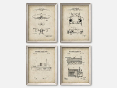 Vintage Vehicle Patent Print Set of 4 mockup - A_t10166-V1-PC_F+O-SS_4-PS_5x7-C_par variant