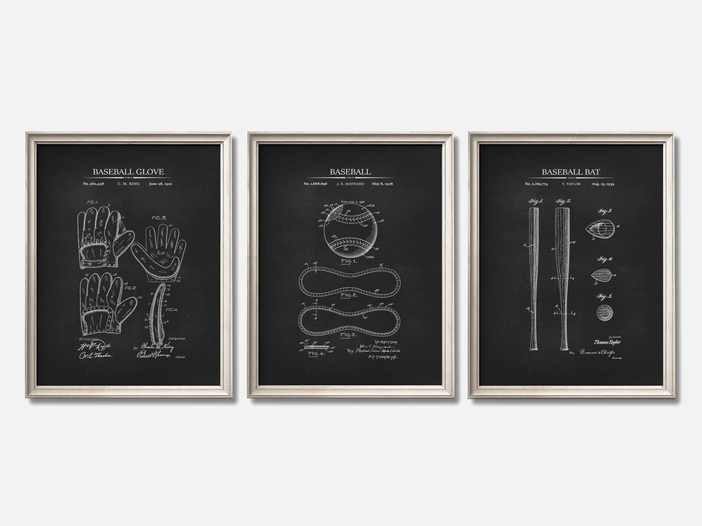 Baseball Patent Print Set of 3 mockup - A_t10012-V1-PC_F+O-SS_3-PS_11x14-C_cha variant