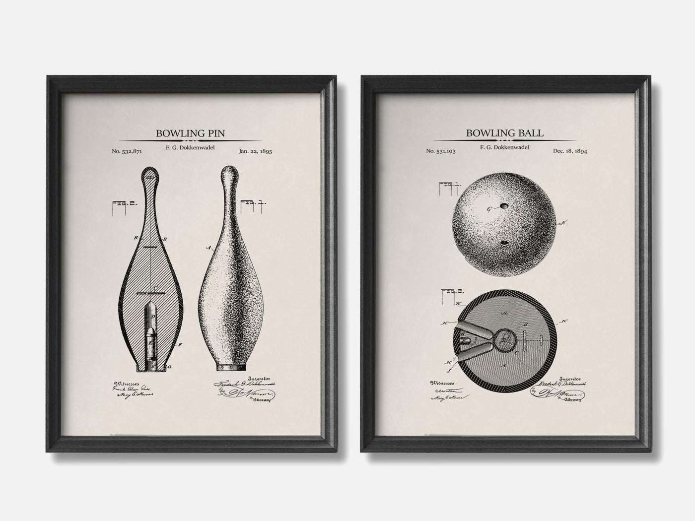 Bowling Patent Print Set of 2 mockup - A_t10124-V1-PC_F+B-SS_2-PS_11x14-C_ivo variant