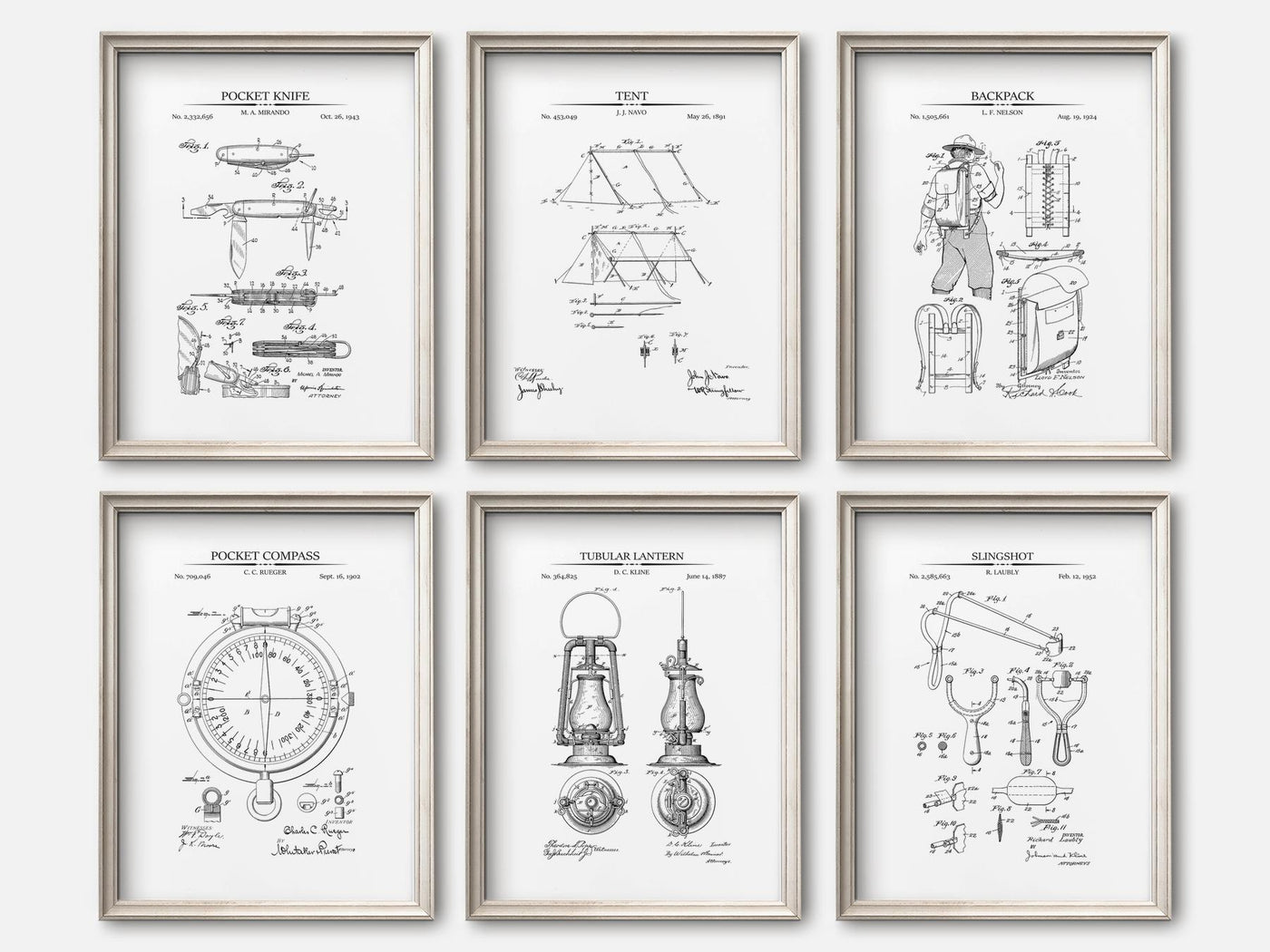Boy Scout Patent Prints - Set of 6 mockup - A_t10165-V1-PC_F+O-SS_6-PS_5x7-C_whi variant