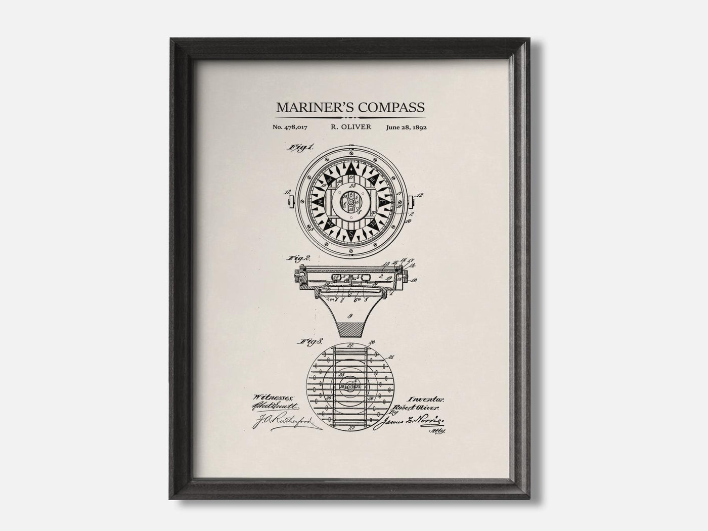 Mariner's Compass Patent Print mockup - A_to5-V1-PC_F+B-SS_1-PS_5x7-C_ivo variant