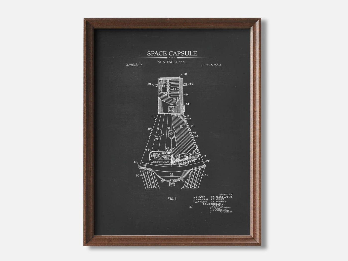 Space Capsule 1 Walnut - Chalkboard mockup