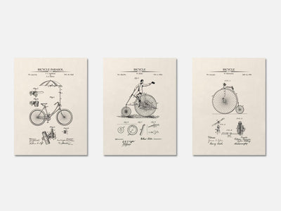 Vintage Bicycle Patent Print Set of 3 mockup - A_t10125-V1-PC_AP-SS_3-PS_11x14-C_ivo variant