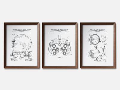 Optometry Patent Print Set of 3 mockup - A_t10038-V1-PC_F+WA-SS_3-PS_11x14-C_whi variant