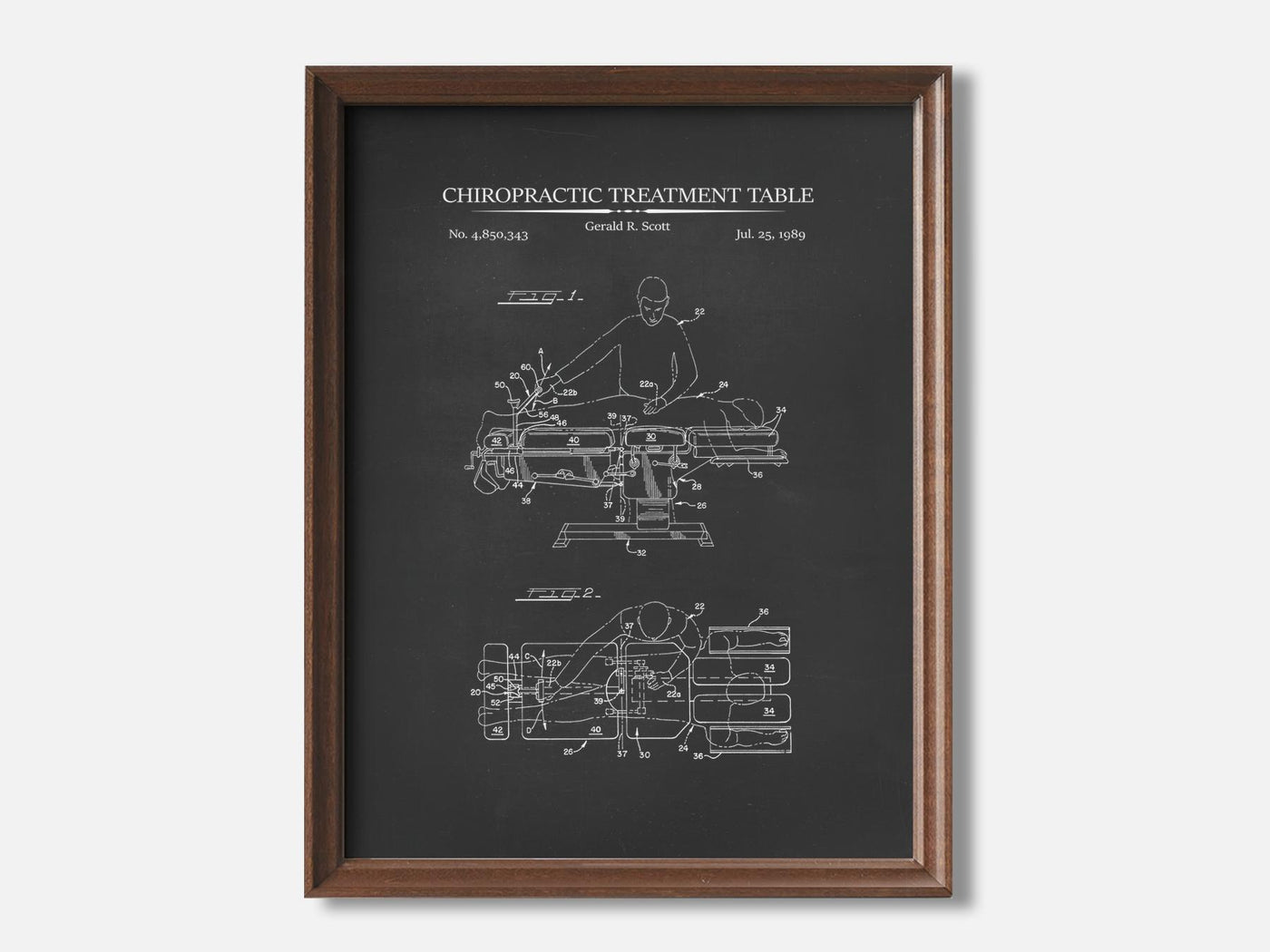 Chiropractic Treatment Table 1 Walnut - Chalkboard mockup