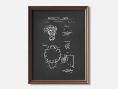 Basketball Goal 1 Walnut - Chalkboard mockup