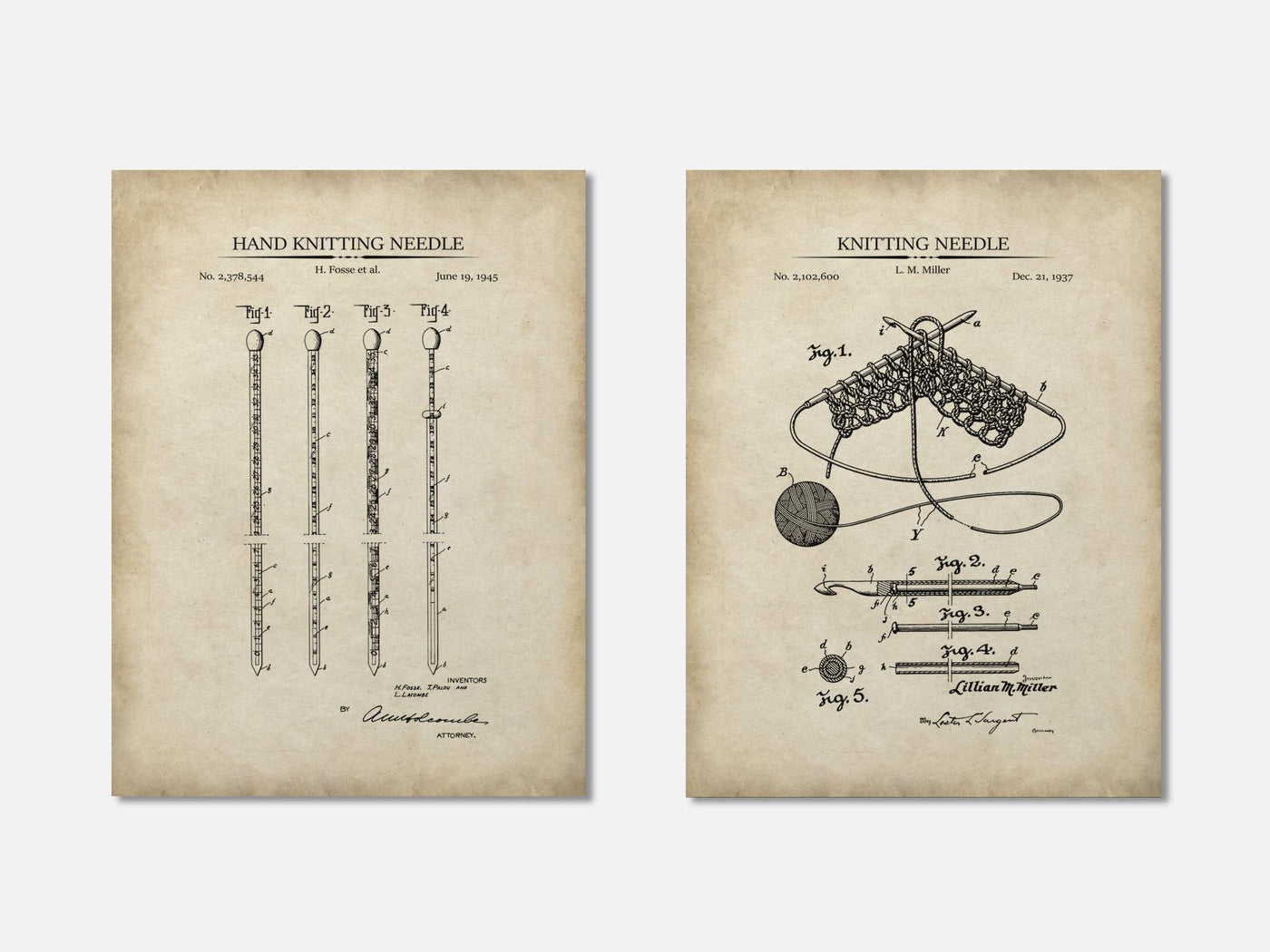 Knitting Patent Print Set of 2 mockup - A_t10083-V1-PC_AP-SS_2-PS_11x14-C_par variant