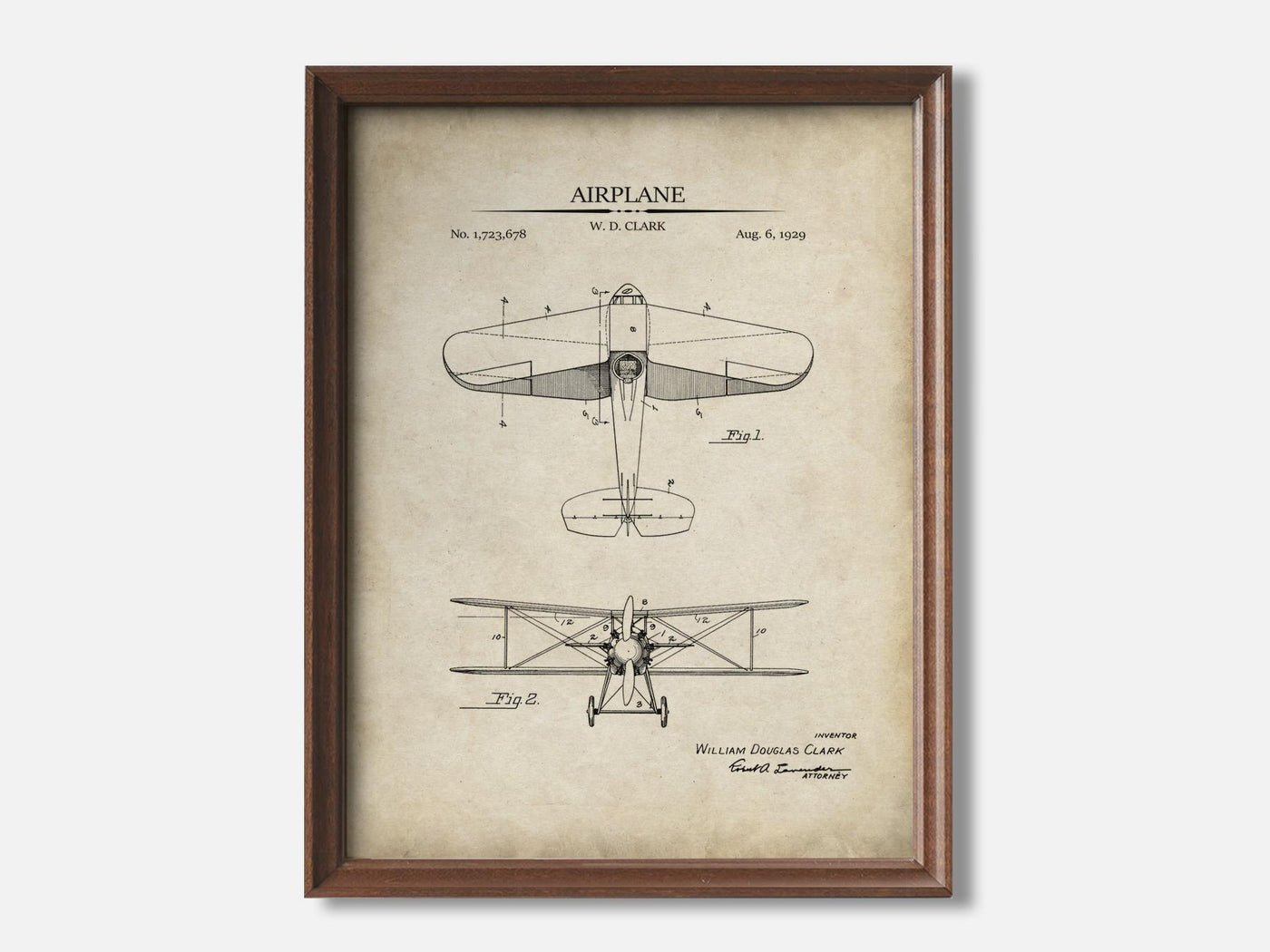 Airplane 1 Walnut - Parchment mockup