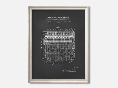 Vintage Calculator Patent Print mockup - A_to3-V1-PC_F+O-SS_1-PS_5x7-C_cha variant