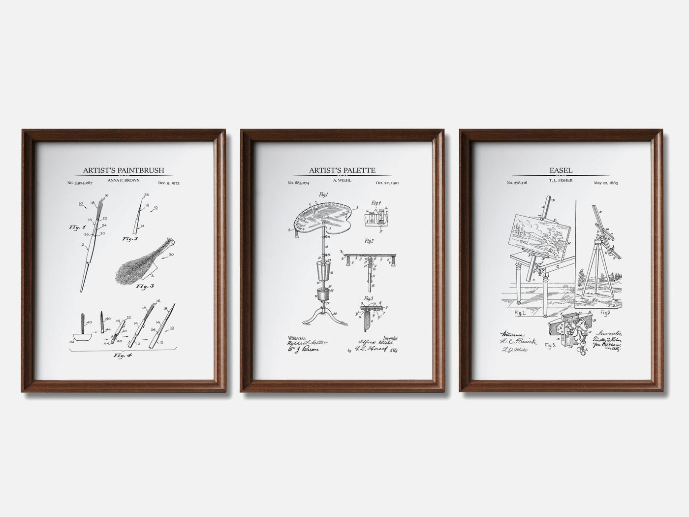 Painter Patent Print Set of 3 mockup - A_t10060-V1-PC_F+WA-SS_3-PS_11x14-C_whi variant