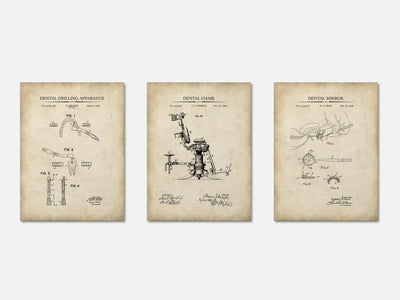 Dentistry Patent Print Set of 3 mockup - A_t10020-V1-PC_AP-SS_3-PS_11x14-C_par