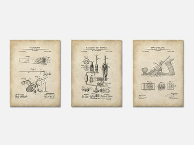 Woodworking Patent Print Set of 3 mockup - A_t10054-V1-PC_AP-SS_3-PS_11x14-C_par