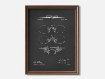 Eyeglasses 1 Walnut - Chalkboard mockup