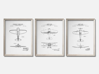 WW2 Planes - Patent Print Set of 3 mockup - A_t10118-V1-PC_F+O-SS_3-PS_11x14-C_whi variant