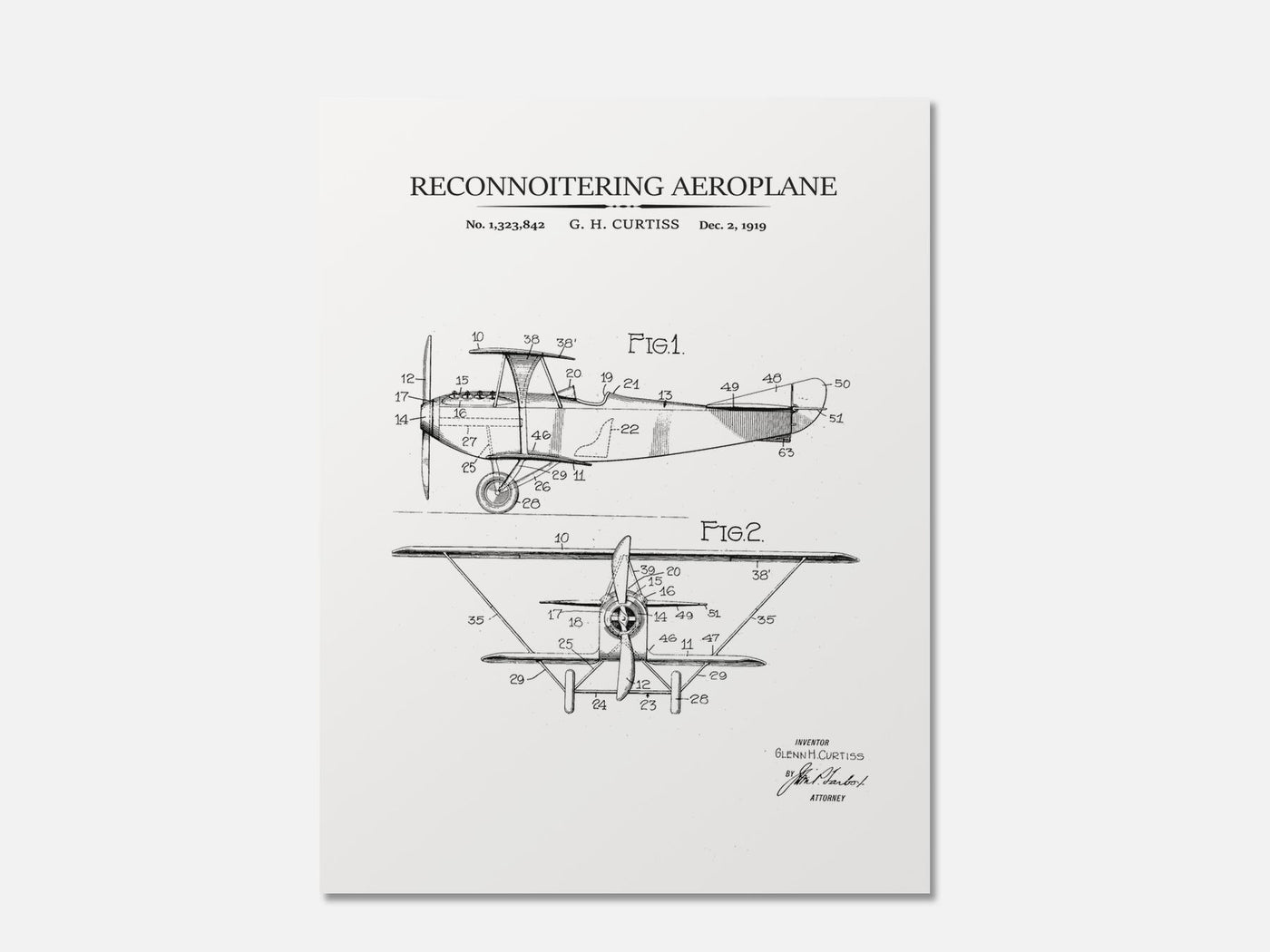 Vintage Airplane Patent Print mockup - A_to1-V1-PC_AP-SS_1-PS_5x7-C_whi