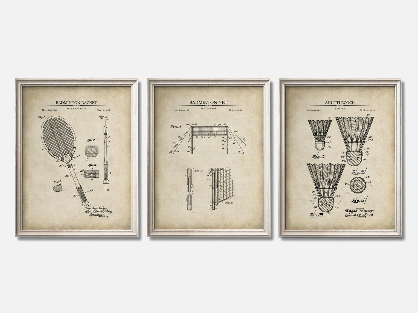 Badminton Patent Print Set of 3 mockup - A_t10093-V1-PC_F+O-SS_3-PS_11x14-C_par variant