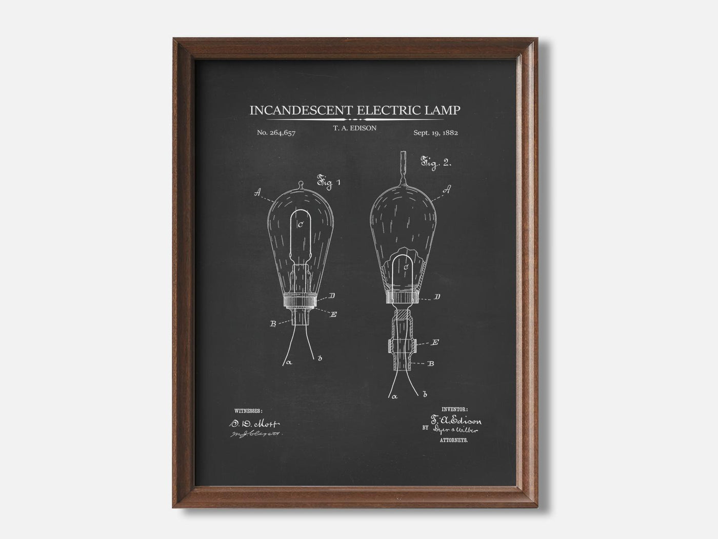 Incandescent Electric Lamp 1 Walnut - Chalkboard mockup
