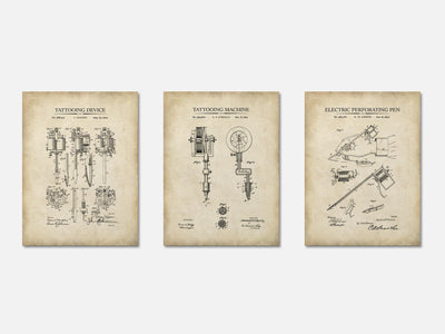 Tattoo Patent Print Set of 3 mockup - A_t10048-V1-PC_AP-SS_3-PS_11x14-C_par variant