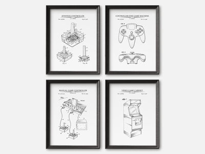 Retro Gaming Patent Print Set of 4 mockup - A_t10041-V1-PC_F+B-SS_4-PS_5x7-C_whi variant