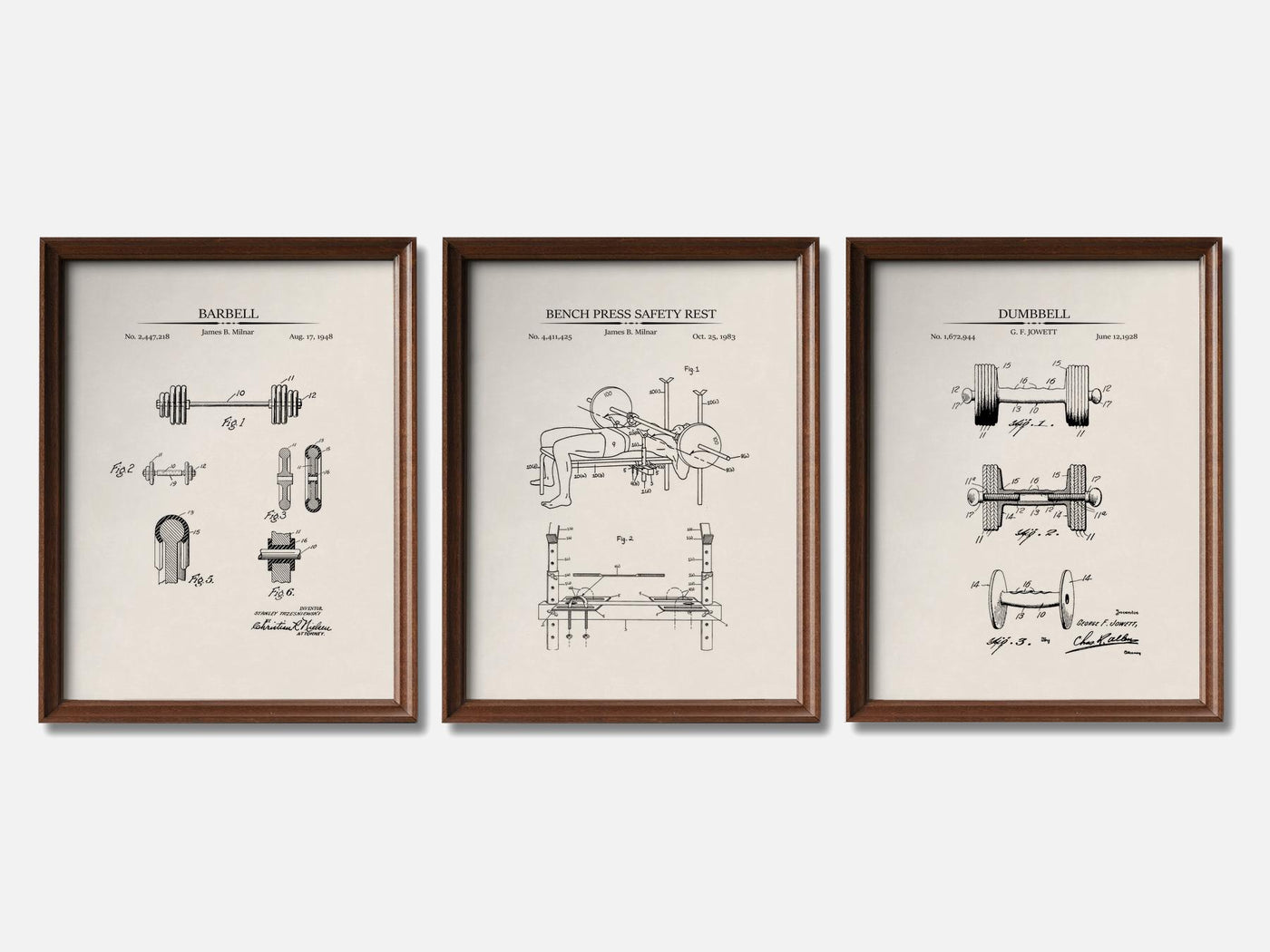 Weightlifting Patent Print Set of 3 mockup - A_t10110-V1-PC_F+WA-SS_3-PS_11x14-C_ivo variant