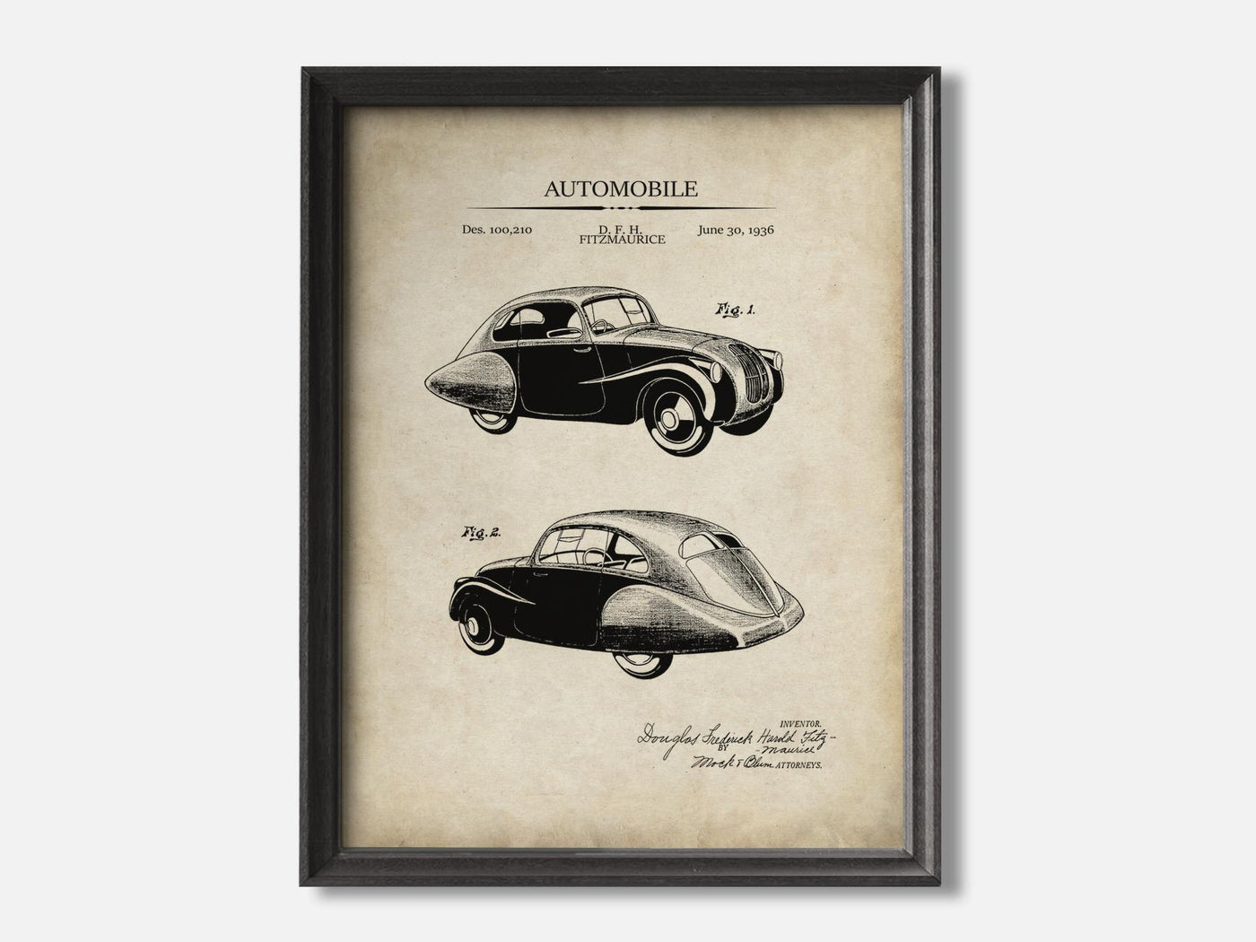 Automobile 1 Black - Parchment mockup