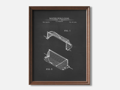 Water Polo Goal 1 Walnut - Chalkboard mockup