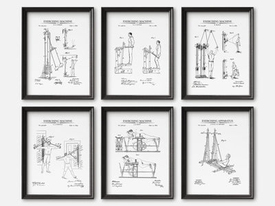 Vintage Exercise Patent Prints - Set of 6 mockup - A_t10135-V1-PC_F+B-SS_6-PS_5x7-C_whi variant