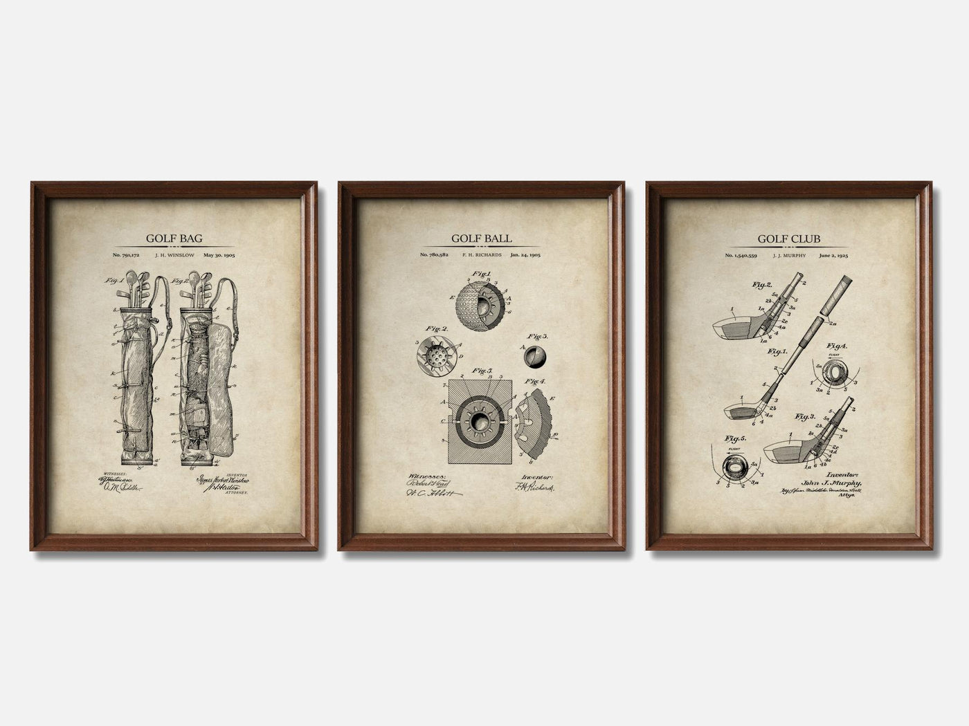 Golf Patent Print Set of 3 mockup - A_t10028-V1-PC_F+WA-SS_3-PS_11x14-C_par variant